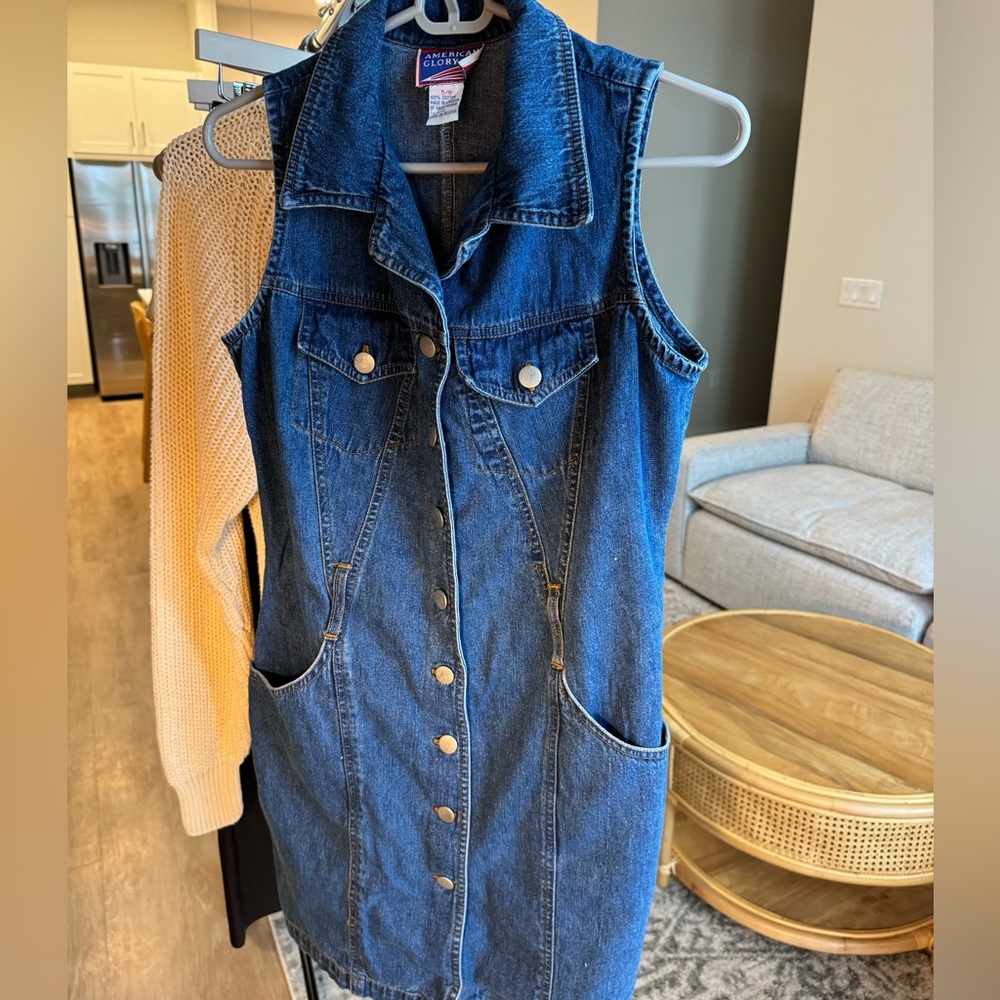 VINTAGE AMERICAN GLORY JEAN VESTED DRESS